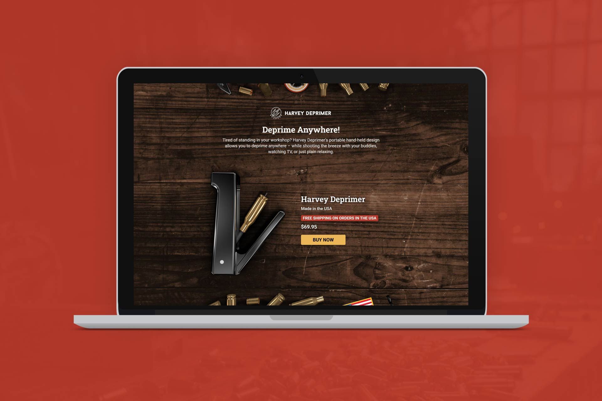 Harvey Deprimer Landing Page